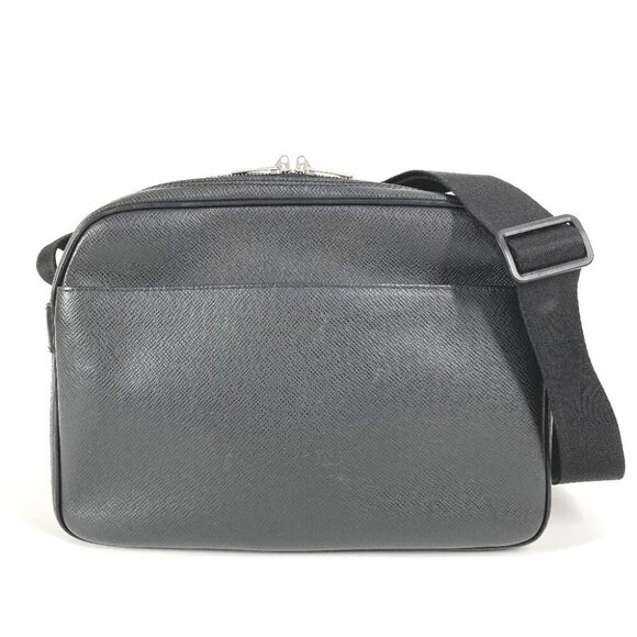 LOUIS VUITTON Taiga ReporterPM Crossbody Shoulder Bag Black - Picture 1 of 15